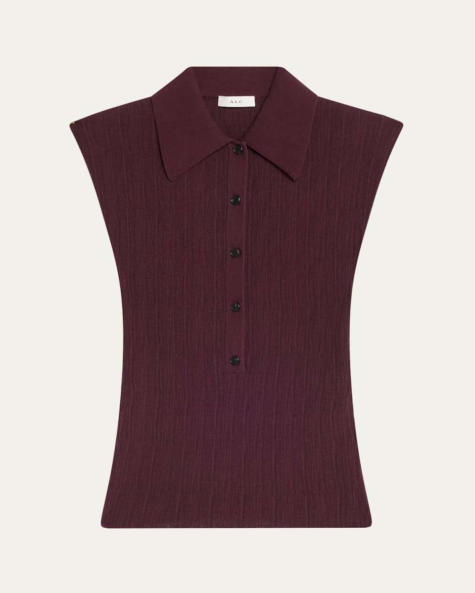 Ollie Sleeveless Knit Polo Top